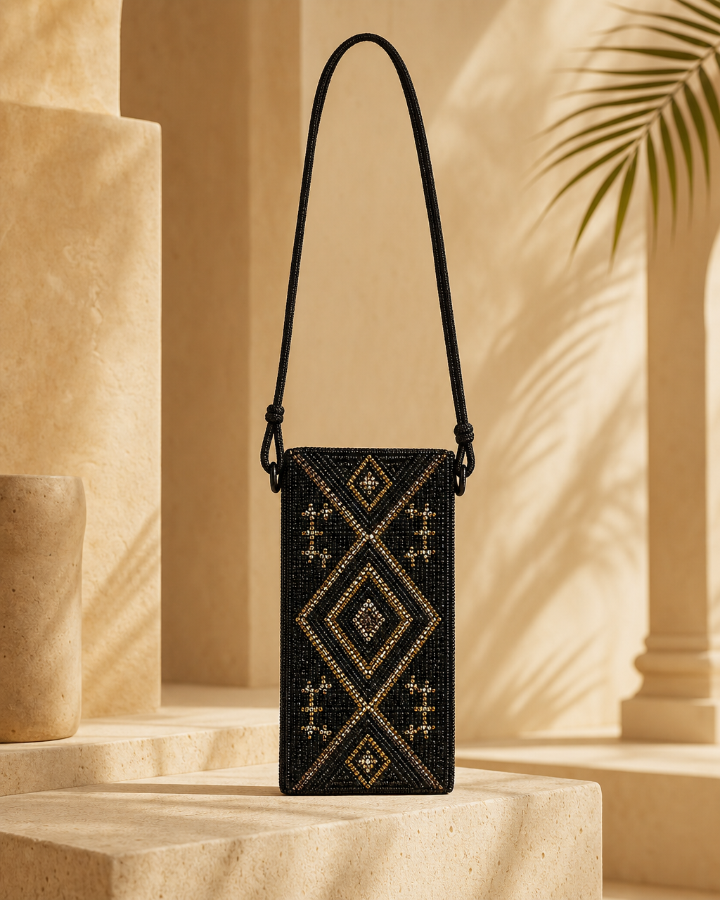 Jali Beaded Phone Pouch